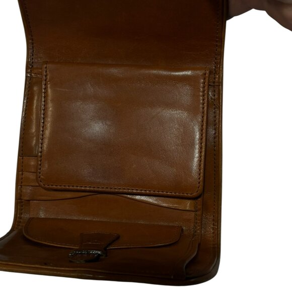 Vintage Dooney & Bourke Tri-Fold Wallet Black and Brown Pebbled Leather - Picture 13 of 14